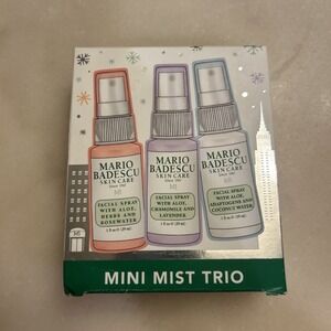 New Mario Badescu Skin Care Facial Spray Mini Mist Trio Travel Friendly Set